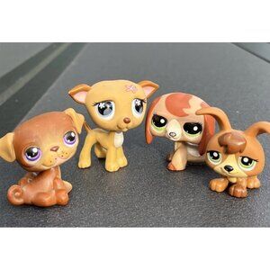 Littlest Pet Shop Dog  Puppy Lot Of 4 LPS #498 #2035 #133 #1338 Dachshund Pug